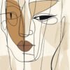Minimalist abstract face with earthy tones.