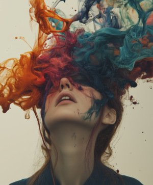 swirling colors portrait