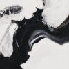 Monochrome abstract art with black and white strokes, highlighting contrast, fluidity, and grace.