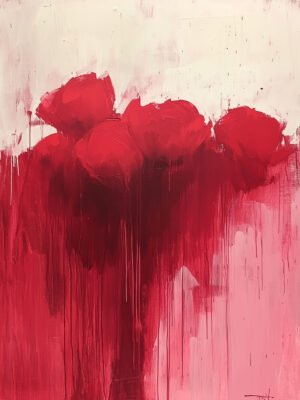 painting red flowers