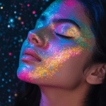 glittery face portrait