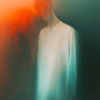 A surreal portrait with soft colors blending, motion blur, and minimalist features, creating a dreamlike, interpretive quality.