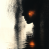 Silhouette of a face against swirling patterns and rippling water, with warm light emanating from within, representing the interplay of thoughts and emotions.