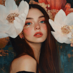 portrait woman floral
