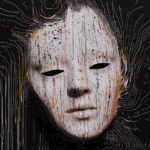 A surreal portrait of a melting face with vivid paint drips against a dark background, representing transformation and emotional depth.