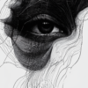 A close-up painting of an eye with intricate flowing lines, emphasizing depth, emotion, and the complexity of human perception.