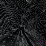 Abstract artwork with flowing white lines on a dark background, suggesting a journey through ethereal pathways and hidden worlds.