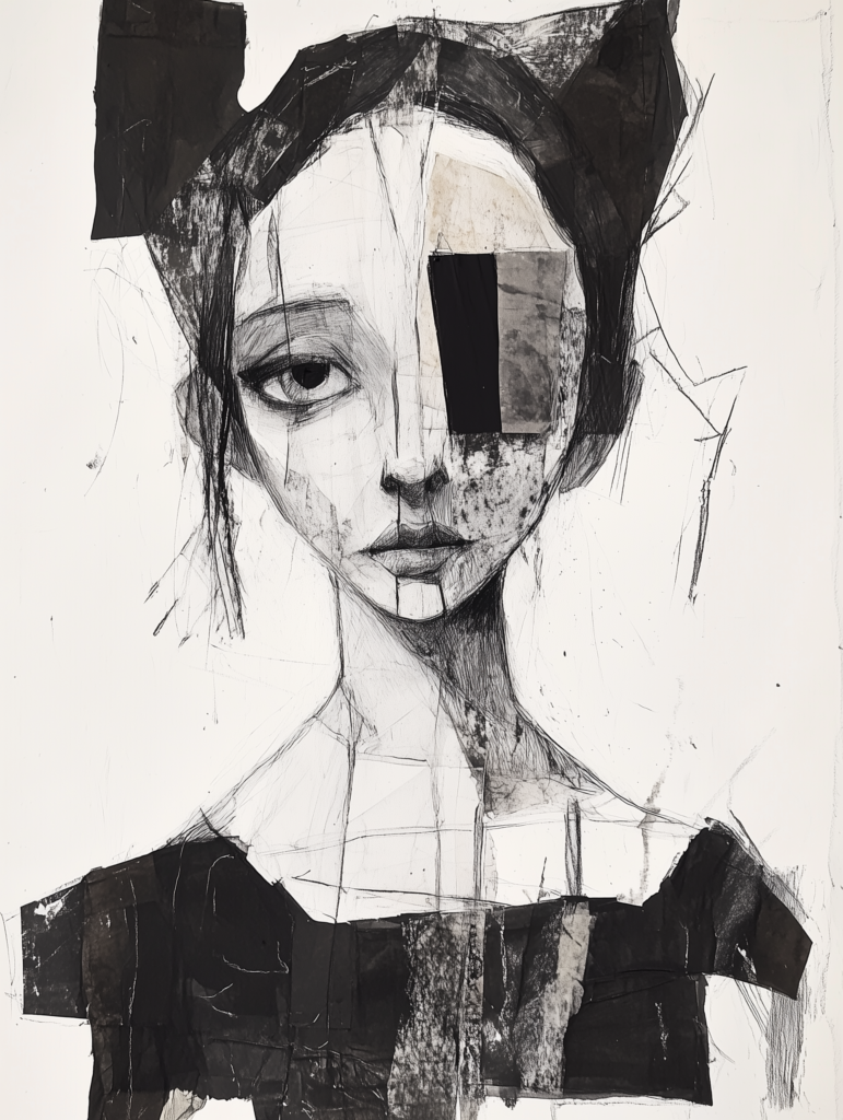 Haunting Woman Portrait Fancysketch Digital Art