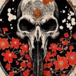 flamingo skull art